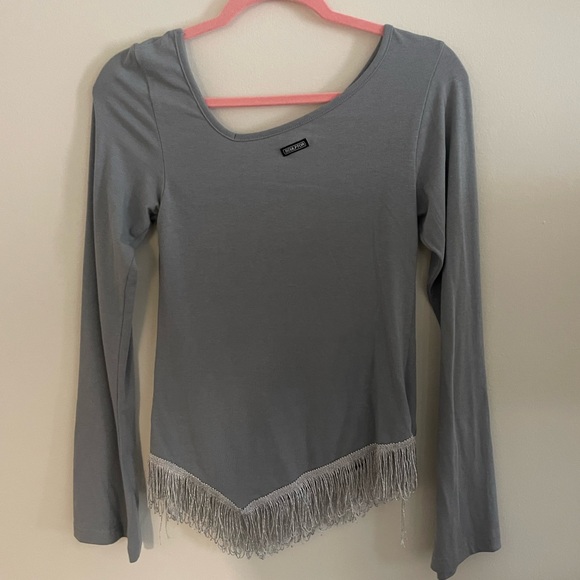 Size M Sculptor asymmetrical long sleeve top. - Picture 2 of 5